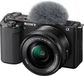 Produktbild: Sony Alpha ZV-E10 APS-C spiegellose Vlog-Kamera (schwenkbares Display fr Vlogging, 4K-Video, Echtzeit-Augen-Autofokus)
