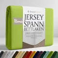 Produktbild: Strauss Home® Jersey Spannbettlaken Spannbetttuch Bettlaken 100% Baumwolle Topper (10cm Höhe) 140x200-160x200cm Lime/Limettengrün