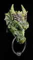 Produktbild: Türklopfer - Drache Kryst grün - Fantasy Dragon Tür Deko Figur Wand Kopf