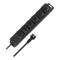 Produktbild: Steckdosenverteiler IP44 6-fach schwarz 2m H07RN-F 3G1,5