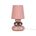 Produktbild: Tischlampe Tischleuchte Nachttischlampe Keramik rosa Leselampe Textil H 31 cm