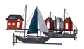 Produktbild: Wanddeko Schiff Segelboot Metall Haus Boot Maritim Deko Hänger Figur Skulptur