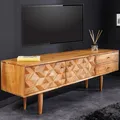 Produktbild: Massivholz TV Lowboard ALPINE 145cm natur Akazie Retro Design honey finish
