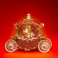 Produktbild: SIKORA WL04 LED Schneelaterne Wasserlaterne Kutsche rot Gold mit aufwirbelnden Flocken und Musik