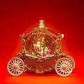 Produktbild: SIKORA WL04 LED Schneelaterne Kutsche rot gold mit aufwirbelnden Flocken Musik