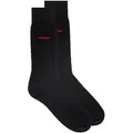 Produktbild: HUGO Businesssocken 2P RS UNI CC (Packung, 2-Paar, 2er Pack) mit kontrastfarbenem HUGO Logo-Schriftzug schwarz 43-46