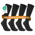 Produktbild: sockenkauf24 Kniestrümpfe Herren Damen 39-42 Schwarz Baumwolle mit Komfortbund 22105 WP (4 Paar 39-42)