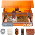 Produktbild: Vevor Lasergravierer, 20 W, Lasergravur- & Schneidemaschine Mit Gehäuse, Laserschneider, Graviermaschine, 7000 Mm/min, 300x300 Mm Arbeitsbereich, Für Holz, Leder, Glas, Bestimmte Metalle, Klasse 1