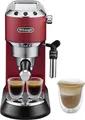 Produktbild: De'Longhi Espressomaschine Dedica Style EC685.R - Espresso & Doppio, mit Milchschaumdüse, Nur 15 cm breit, für E.S.E Pads geeignet, 1L, inkl. Milchschaumdüse