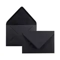 Produktbild: 50x Brief-Umschläge in Schwarz - 80 g/m² - Kuverts in DIN B6 Format 12,5 x 17,6 cm - Nassklebung ohne Fenster