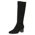 Produktbild: Caprice Damen Stiefel mit Blockabsatz Vegan, Schwarz (Black Stretch), 38.5 EU