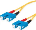 Produktbild: TELEGÄRTNER LWL Rangierkabel 2x E9/125 OS2, 1x SC Duplex - 1x SC Duplex, gelb, 2 m