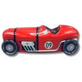 Produktbild: Aufbewahrungsdose Dose Rennauto Nr 09 Rot mit drehbaren Rädern Keksdose