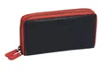 Produktbild: GlücksNugget Geldbörse Reißverschlusslangbörse Leder, schwarz-rot