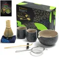 Produktbild: Keramik Matcha Set Schneebesen Schale mit Ausgießer Schöpfkelle Schneebesen H...