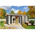 Produktbild: Lasita Holz-Gartenhaus Riverside Satteldach Carbongrau Lasiert 480 cm x 300 cm