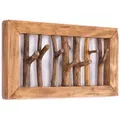Produktbild: Creedwood Wandgarderobe, Natur, Holz, Echtholz,Mahagoni, Vintage, 50x25x11 cm, Garderobe, Garderobenleisten & Garderobenhaken