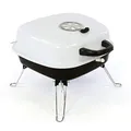 Produktbild: Mini Koffer-Grill Holzkohlegrill für Garten Terrasse Camping Festival Picknick Party BBQ Barbecue ca. 34 x 36 cm Grillfläche weiß