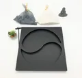Produktbild: Atmosphera Zen-Garten Holz Schwarz 23,5x7,5 cm Yin Yang BLACK