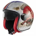 Produktbild: Premier Unisex-Adult Vintage EVO PIN UP Helm, GRAU/ROT/BLAU, M