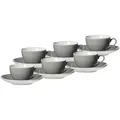 Produktbild: Ritzenhoff & Breker DOPPIO Kaffeetasse mit Untertasse 200 ml 6er Set grau