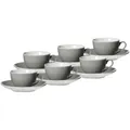 Produktbild: Ritzenhoff & Breker DOPPIO Kaffeetasse mit Untertasse 200 ml 6er Set - Grau