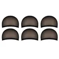 Produktbild: 6 Stück Haarnetz für Perücken für Frauen und Männer, Nylon Perückenkappen aus Dehnbarem und Dünnem Strumpfstoff, geschlossenem Ende, Einheitsgröße (Schwar)