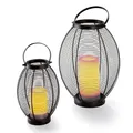 Produktbild: esotec Solar Gartenlaternen Chiara, 2er-SET, Akku, Flackerlicht, Windlichter, Solarleuchte, Gartendeko, Gartenlicht, Solarlichter, schwarz, Metall, IP44, outdoor, außen, 102218