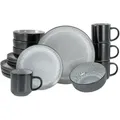 Produktbild: Creatable Kombiservice Nordic Fjord Frost, Schwarz, Hellgrau, Keramik, 16-teilig, 300 ml,450 ml, lebensmittelecht, stapelbar, Essen & Trinken, Geschirr, Geschirr-Sets, Kombiservice