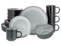 Produktbild: CreaTable, 19928, Serie Nordic Fjord Frost, 16-teiliges Geschirrset für 4 Personen, Kombiservice aus Steinzeug, spülmaschinen- und mikrowellengeeignet, Qualitätsproduktion