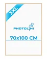 Produktbild: PHOTOLINI Bilderrahmen 70x100 Natur, großer Bilderrahmen 70x100 Holz MDF, Poster Rahmen 100x70 XXL mit bruchsicherem Acrylglas zum Aufhängen & Zubehör - Picture Frame für Poster, Fotos & Puzzle
