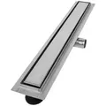 Produktbild: VILSTEIN Duschrinne 90cm, Edelstahl Bodenablauf Komplettset, extra flach, Siphon mit Geruchsstop, Haarsieb - Randablauf