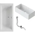 Produktbild: Badewanne Onda - 170x75 cm, aus hochwertigem Sanitäracryl, Weiß glänzend, Komplett Set inkl. Wannenträger und Ablauf - Schulte