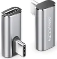 Produktbild: deleyCON USB-C Adapter Winkel 90 Grad (2 Stück) 40Gbps, 240W, 8K60Hz, Aluminium Gehäuse, Typ C Stecker auf Buchse Kompatibel mit Smartphone Tablet Laptop Notebook PC Switch uvm.