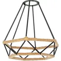 Produktbild: ledscom.de Käfig Lampenschirm mit Hanfseil, Diamant, schwarz, 200mm Ø