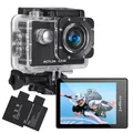 Produktbild: Action Cam FHD 1080P/12MP Unterwasserkamera wasserdicht bis 30M 140 Grad Weit...