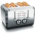 Produktbild: Arendo Toaster für 4 Scheiben, 1630 W, Automatik, Edelstahl, Wärmeisolierendes Doppelwandgehäuse, silber