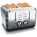 Produktbild: Arendo Toaster für 4 Scheiben, 1630 W, Automatik, Edelstahl, Wärmeisolierendes Doppelwandgehäuse, silber