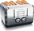 Produktbild: Arendo Toaster für 4 Scheiben, 1630 W, Automatik, Edelstahl, Wärmeisolierendes Doppelwandgehäuse, silber