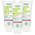 Produktbild: alkmene Mein Teebaumöl Fußcreme 3x 100 ml vorbeugend gegen Fußpilz - Naturreines Teebaumöl, vegan & klimaneutral - Feuchtigkeitsspendende Fuß Creme mit Urea bei trockener Haut & Juckreiz