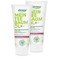 Produktbild: alkmene Mein Teebaumöl Fußcreme 2x 100 ml vorbeugend gegen Fußpilz - Naturreines Teebaumöl, vegan & klimaneutral - Feuchtigkeitsspendende Fuß Creme mit Urea bei trockener Haut & Juckreiz