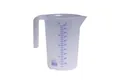 Produktbild: hünersdorff Messbecher 1l | Polypropylen (PP) | bruchsicher und spülmaschinengeeignet | offener Griff | blaue Skala, Transparent+blau