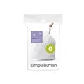 Produktbild: simplehuman CW0166 Code G passgenaue Müllbeutel, 30 Liter, Packung mit 20, weißer Kunststoff