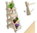 Produktbild: holz4home® Pflanzentreppe Pflanzleiter mit 4 Ablagen I Blumentreppe aus Tannenholz, Klappbar