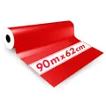 Produktbild: 1 x Rolle Geschenkpapier, Rot, 62 x 90 m – Geschenkpapier für Weihnachten, Geburtstag, Hochzeit