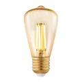 Produktbild: EGLO E27 LED Lampe dimmbar in Stufen, Retro-Glühbirne zum Dimmen mit Lichtschalter, 3,5 Watt, Amber Vintage-Leuchtmittel Kolben warmweiß, 2200k, Edison Glühlampe ST48, Ø 4,8 cm