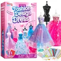 Produktbild: Klever Kits 400+ Stücke Modedesign Mädchen,Fashion Design Basteln Mädchen Nähset Set mit 3 Mannequins,Geschenke Mädchen 8 9 10 11 12+Jahre,Kreativ Set Bastelset für Kinder ab 8+ Jahre