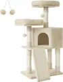 Produktbild: FEANDREA Kratzbaum, 115cm,vollständig mit Sisal umwickelte Säule beige