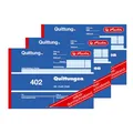 Produktbild: 3x Herlitz 402 Quittungsblock A6 2x40 Blatt SD Quittungen selbstdurchschreibend