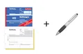 Produktbild: Quittungsblock 402 / A6 quer / 2x40 Bl. + Touchpen Kugelschreiber mit Gravur